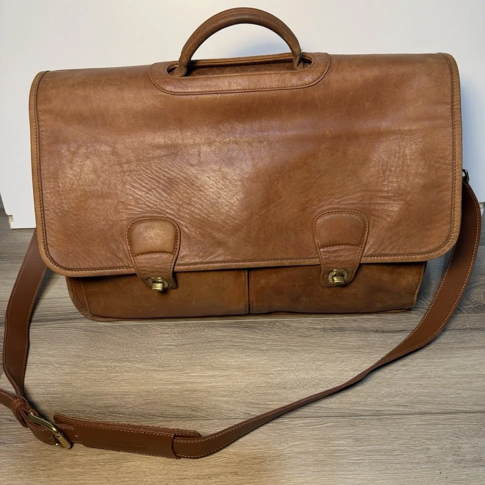 COACH VTG #0532 Prescott Leather Briefcase Messenger Laptop Shoulder Bag Luggage